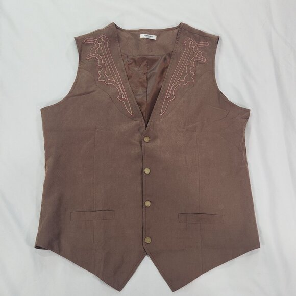 Coofandy Western Vest Brown - Picture 1 of 5